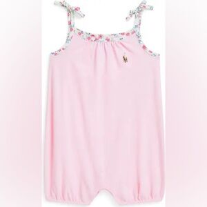 Ralph Lauren Oxford Cotton Piqué Bumble Romper 9M
